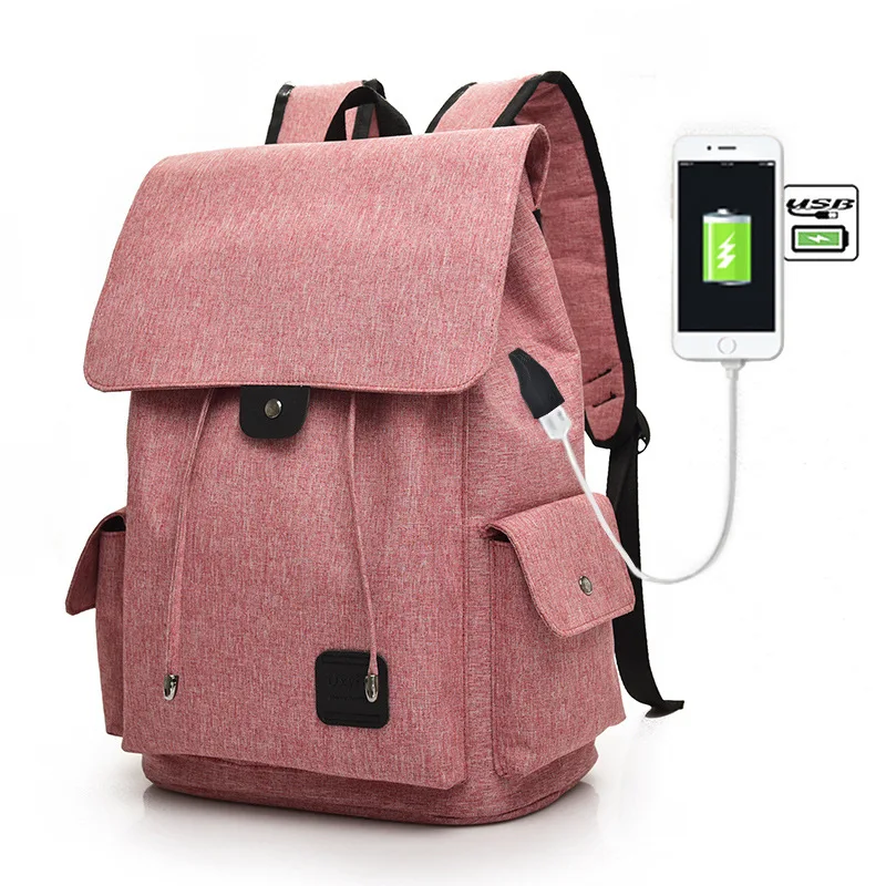 2019 модные зарядка через usb Для женщин ноутбук рюкзак холст Для мужчин школьный рюкзак, Студенческая сумка для девочек-подростков походный