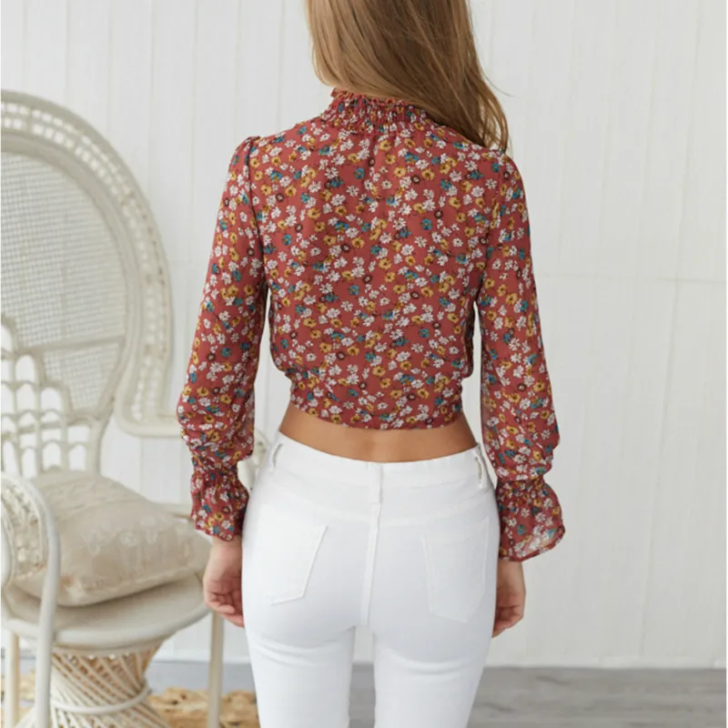 La MaxPa Hot Sale Full Sleeve Short Chiffon Shirt Vogue Instagram Fashion Blouse Casual Streetwear Summer Tops For Women 2019