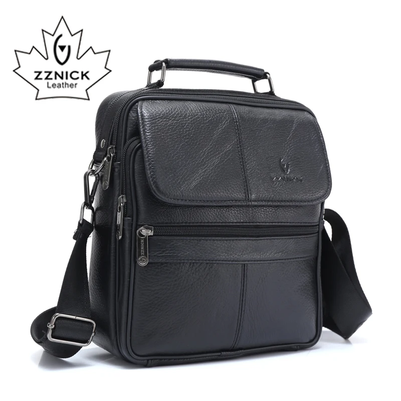 ZZNICK 2018 جلود الأبقار الأصلية حقيبة كتف صغيرة حقيبة ساع الرجال السفر Crossbody حقيبة حقائب جديد أزياء الرجال حقيبة