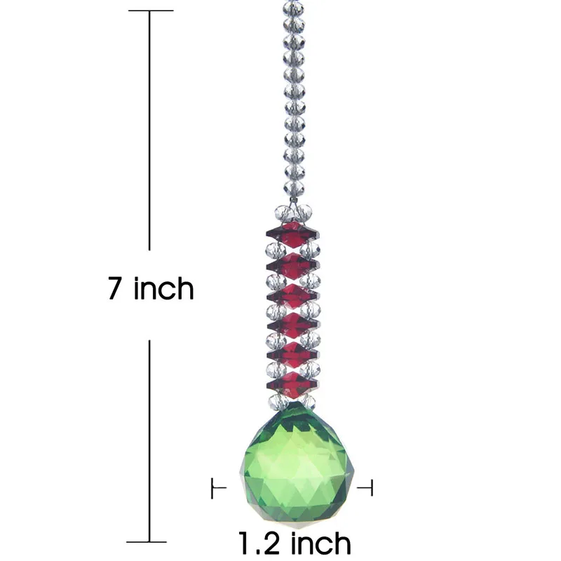 7 дюймов подвесной кулон зеленый граненый шар призмы-кристаллы для витражная Люстра для автомобиля декоративное окно Декор Орнамент