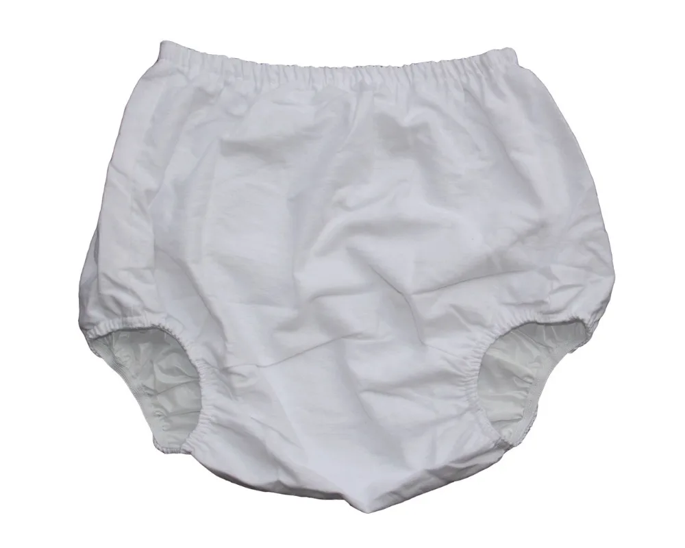 ABDL новые взрослые недержания Фланелевые штаны внутри ПВХ унисекс цвет белый PM003-7