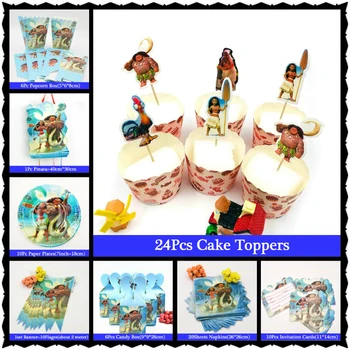 

Vaiana Moana Birthday Party Decoration Tableware Tablecloth Cups Plate Napkins Banner Baby Shower Kids favors Supplies Gifts bag