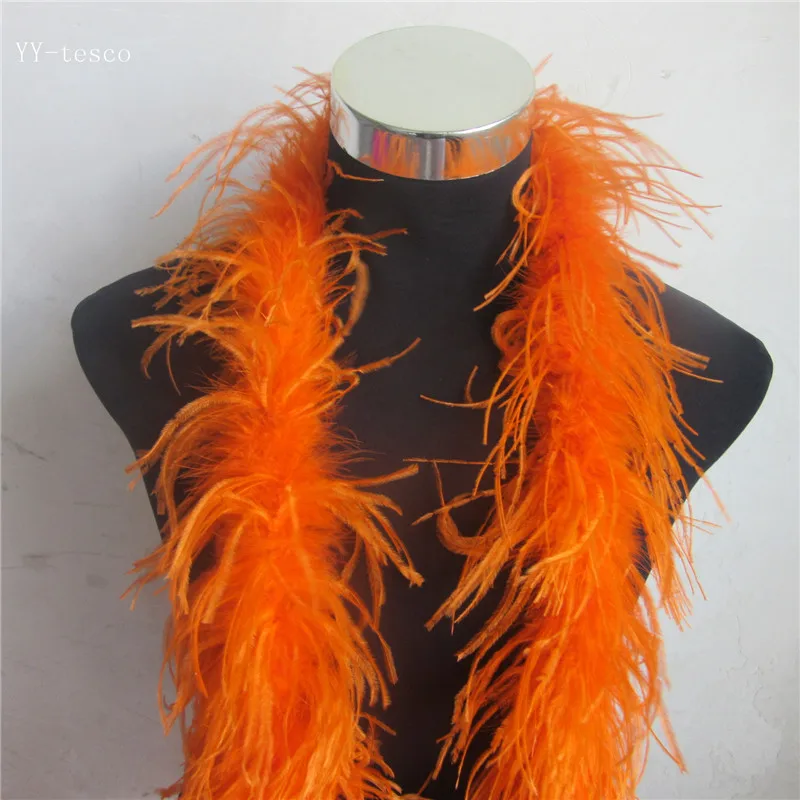 20 Meter/Lot Orange ostrich feather boa skirt Costumes/Trim for Party/Costume/Shawl/Craft Boa in wedding decorations | Дом и сад