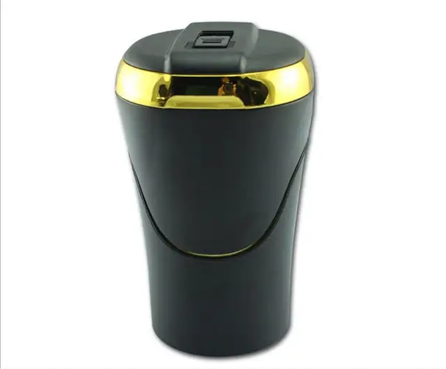 Portable USB Car Ashtray With Lighter LED Light Auto Travel Cigarette