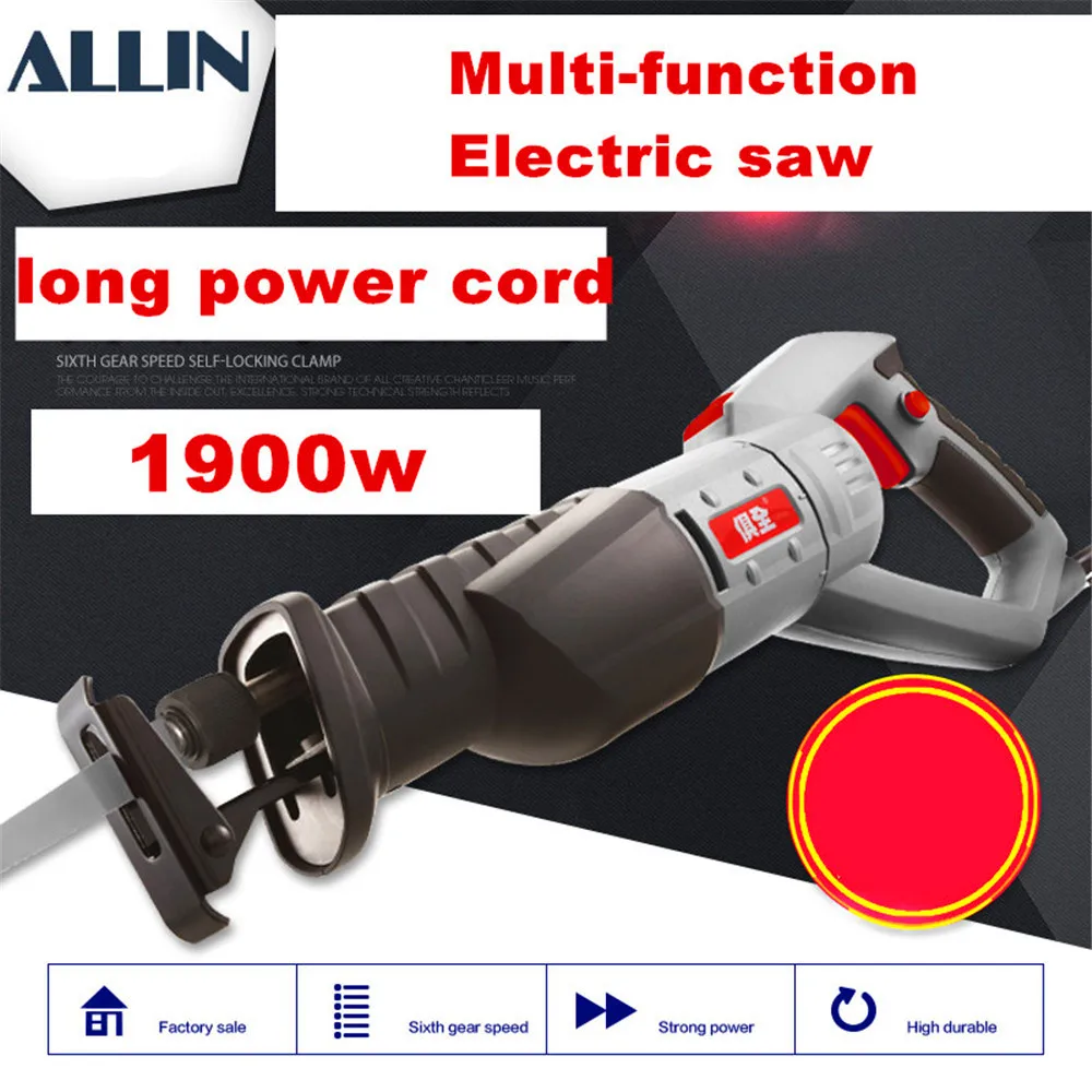 

Multi-functional reciprocating saw 1900w horse inadvertently household electric portable saws to curve and repair parts