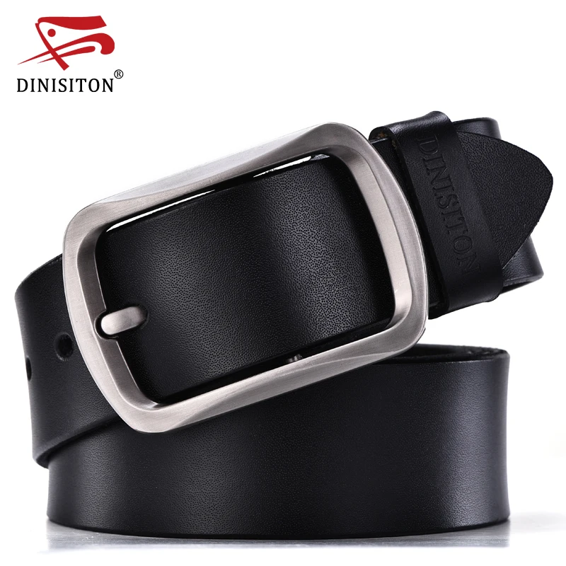 

DINISITON cowhide genuine leather belts for men belt brand strap designer high quality male pin buckle fancy vintage jeans