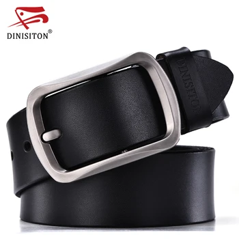 

DINISITON cowhide genuine leather belts for men belt brand strap designer high quality male pin buckle fancy vintage jeans