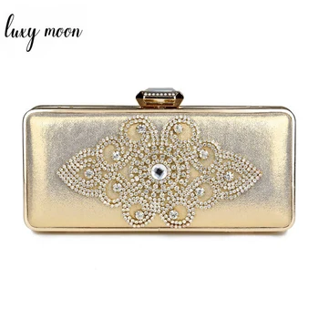 

Luxury blue diamond evening bags fashion flower rhinestone day clutch full dress women purse and handbags lady mini shoulder bag