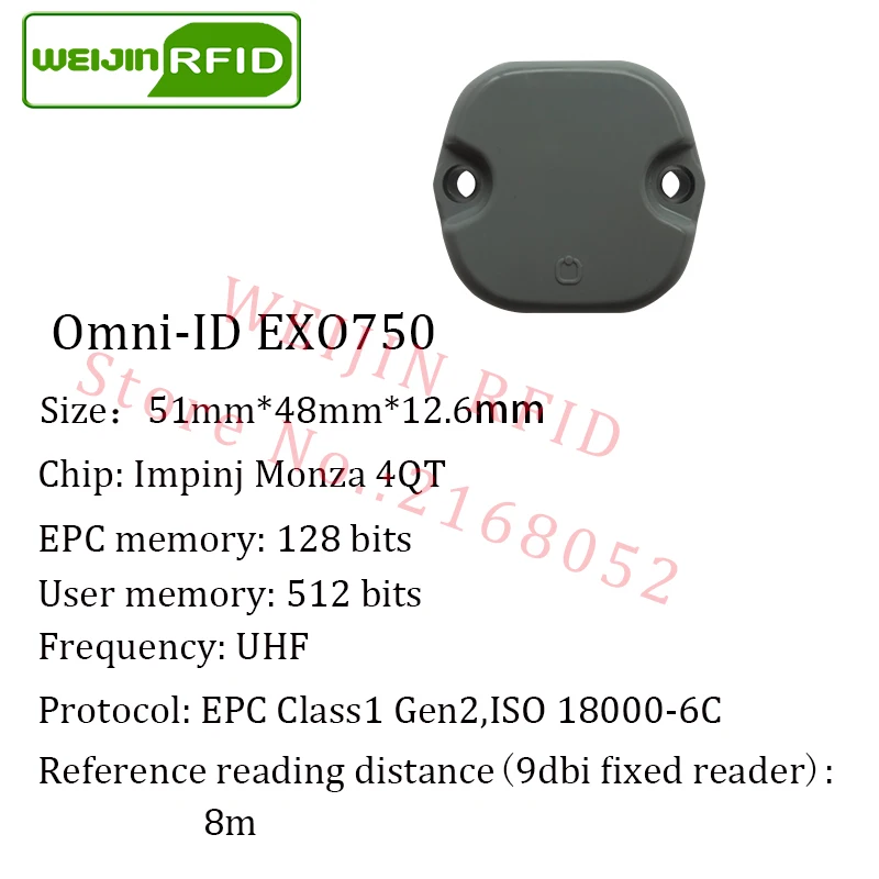Omni-ID Exo 750 860-960MHZ UHF RFID metal tag 915M EPC C1G2 ISO18000-6C Exo750 Logistics and Postal Manufacturing tote tracking