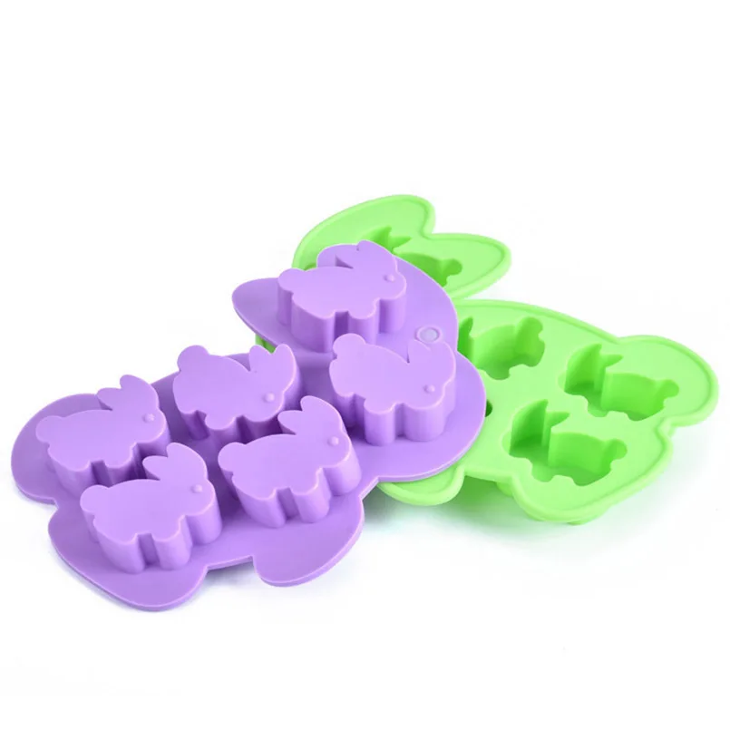 

Cute Rabbit Shape Silicone Mold Sugarcraft Fondant Chocolate Mould Cake Decorating Tools Pastry Baking Accessories Random Color