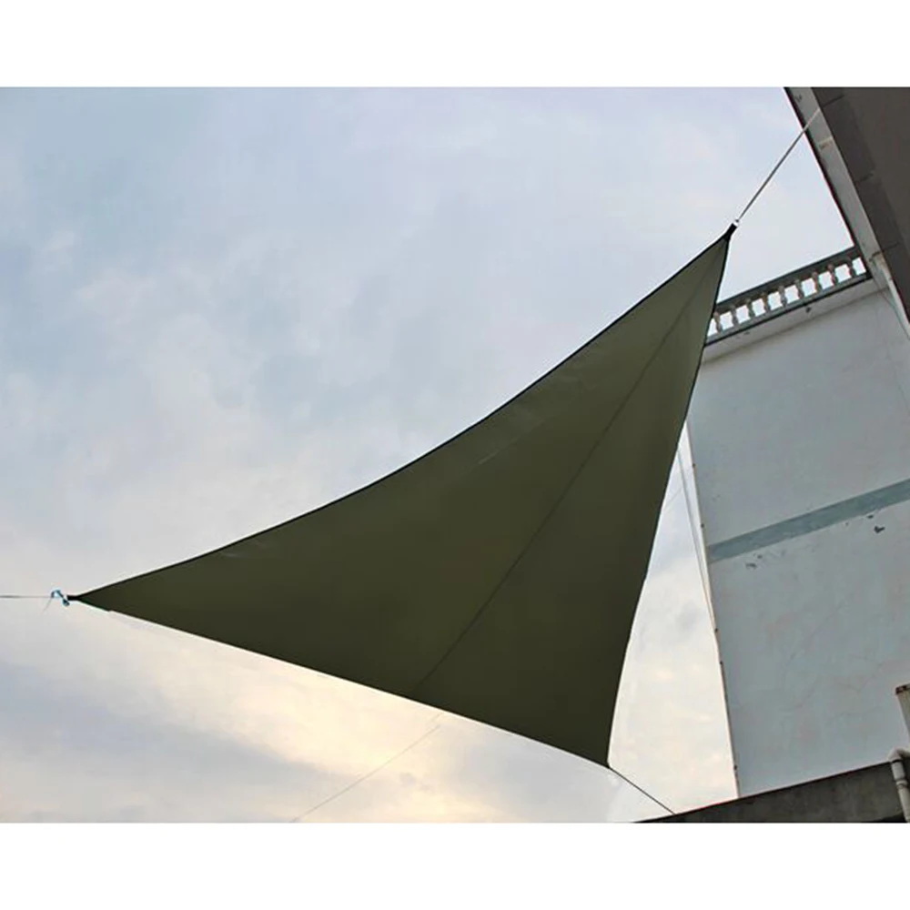 Открытый треугольный навес парус укрытие водостойкий патио крышка Сени УФ Защита занавесочная ткань