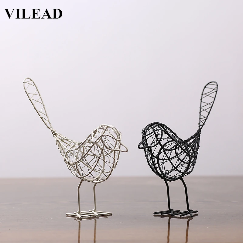 

Handicraft arts and kids crafts Toy 9'' Iron Bird Figurines Abstract Bird Miniatures Vintage Animal Figurine Creative Souvenirs
