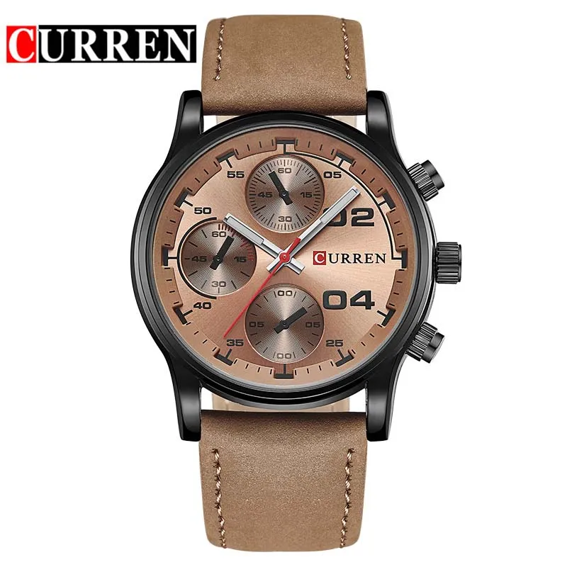 

CURREN Watch Top Luxury Brand Mens Watches Leather Analog Date Quartz-Watch Casual Sport Men Clock Wristwatch Relojes 8207