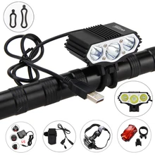 10000lm Bike Front Headlight 3x XM-L T6 LED Bicycle Light Cycling Lamp Torch with Rechargeable Battery Sets Bike Accessories