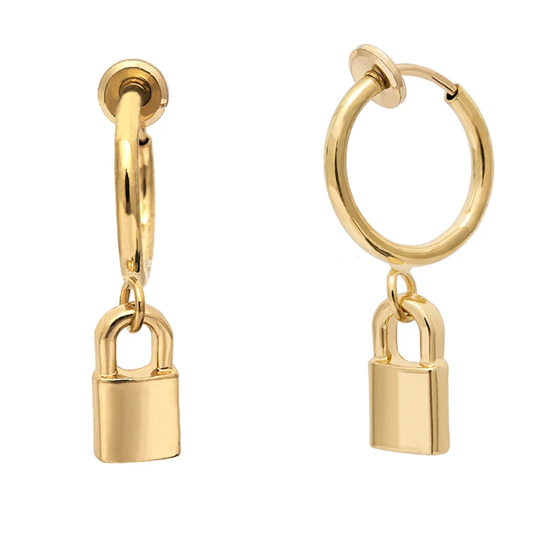

Round Circle Chunky Hoop Earrings Silver Gold Earring Big Hoops Lock Earrings Large Padlock Earings Jewelry For Women