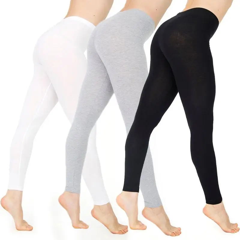 Women Plus Size Long Pants Leggings Low Waist Solid Elasticity Trousers