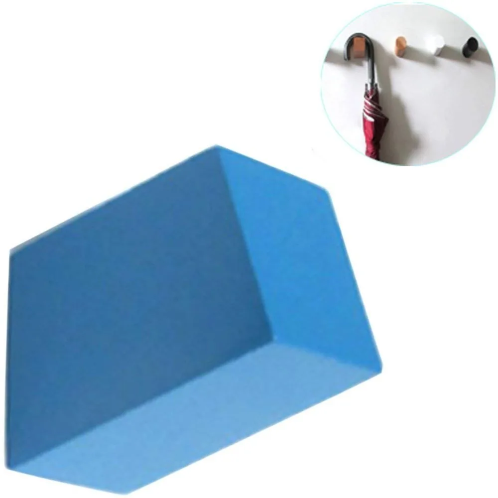 

1Pcs Blue Creative Solid Wood Minimalist Design Decorative Wall Mounted Wooden The Bedroom Hall Hanger Coat Hook Hat Hanger