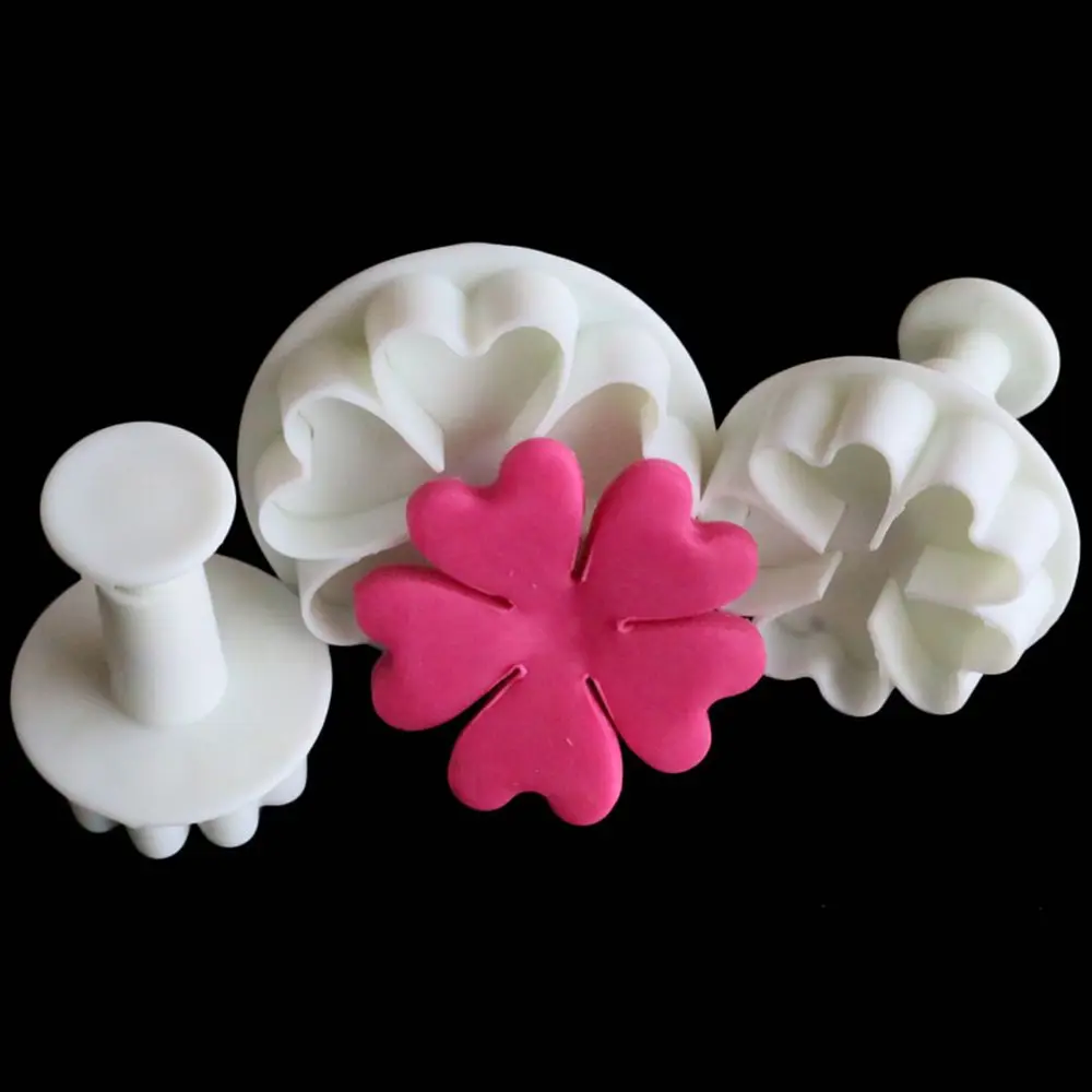 3 шт./партия цветок в форме сердечка пластиковые формы для печенья серия любви украшения торта формы помадки