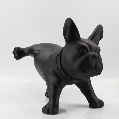 

animal figure home decorations black and white PE plastic bull dog ornaments wedding gift creative simulation peeing dog statues