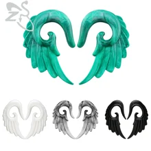 Акриловые беруши Туннели Крыло ангела спиральный пирсинг для ушей Конус Носилки расширитель Горячая Мода Беруши Тоннели, пирсинг, украшения