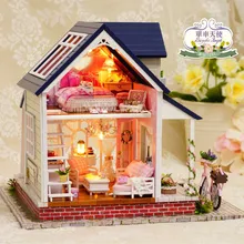 CuteRoom DIY Handmade Wooden Dollhouse Miniature With House Furniture Toy Gift For Children Bicycle Angle Kit