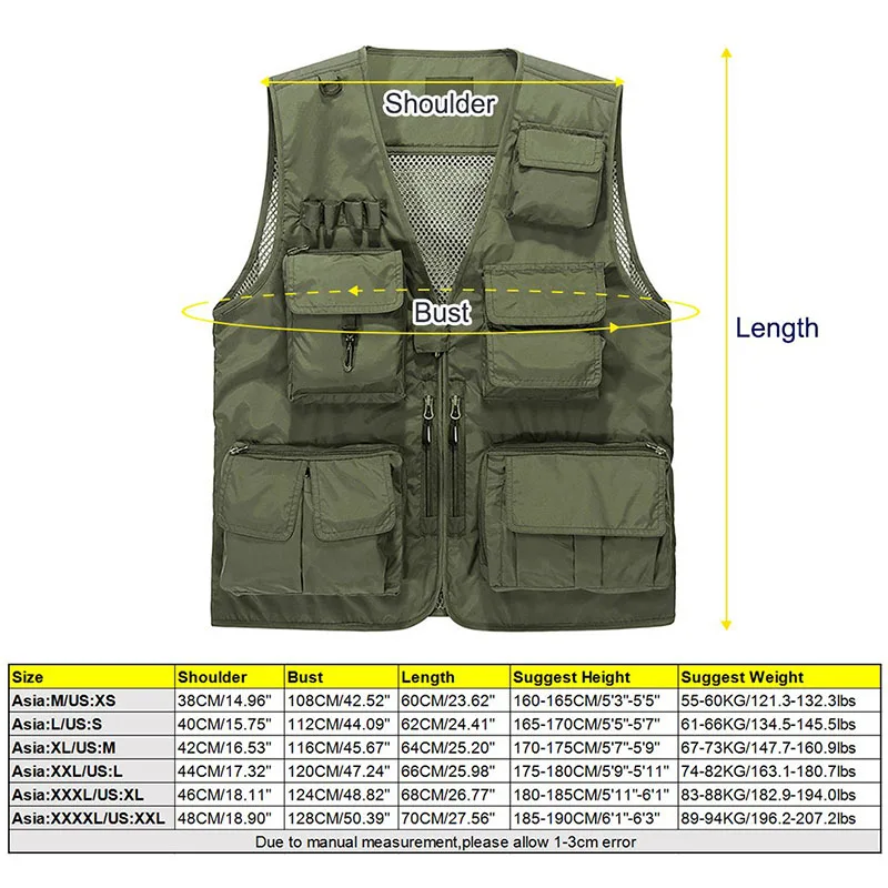 Мужская Уличная многокарманная рыболовная жилетка без рукавов Сетка быстросохнущая походная куртка утилита фотография журналист путешествия жилет 4XL