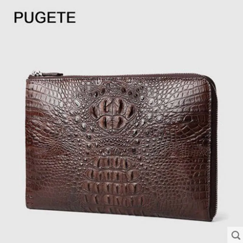 

Pugete crocodile handbag for men large-capacity man's hand bag business casual envelope bag clutch bag