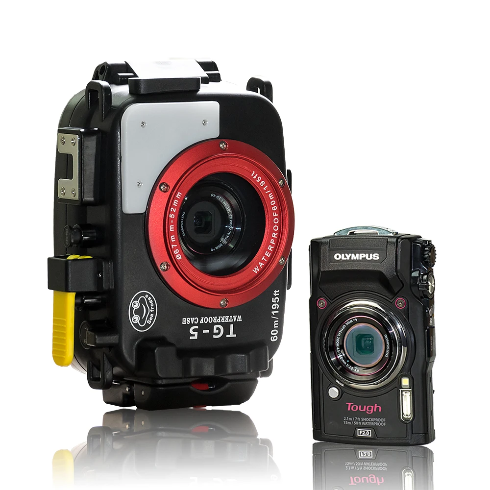  195FT/60M Waterproof Underwater Housing Camera Diving Case for Olympus TG-4 TG4 TG3 TG-3 TG-5 TG5 B