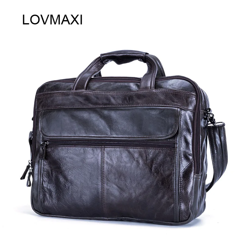 LOVMAXI 2017 100 Genuine Leather Men s Briefcases for Male Business Handbags Causal Laptop Bags Messenger