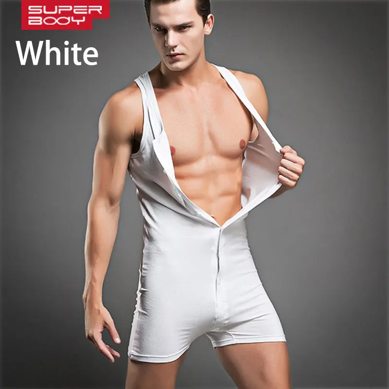 Tanie Seksowny podkoszulek męski body body bawełniany lycar Man kombinezon wrestanding garnitur podkoszulki tight shaper gay egzotyczny kombinezon klubowy
