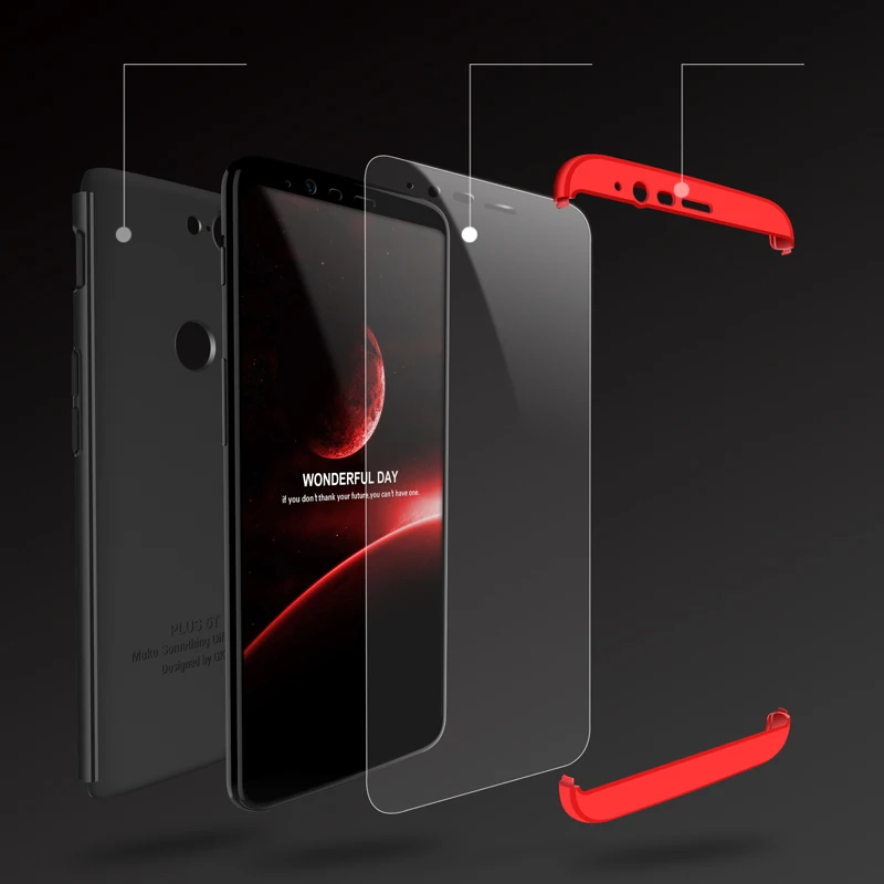 360 Degree Full Cover Case For Oneplus 5T Case 1+5T With Tempered Glass Luxury Plastic Case For Oneplus 5 T 1+5 T Phone Bag 