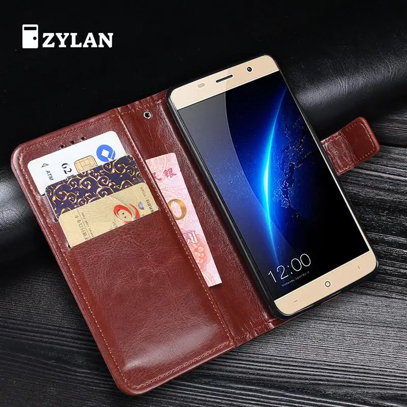 Кожаный чехол кошелек ZYLAN для Leagoo M5 кожаный с функцией подставки и держателем