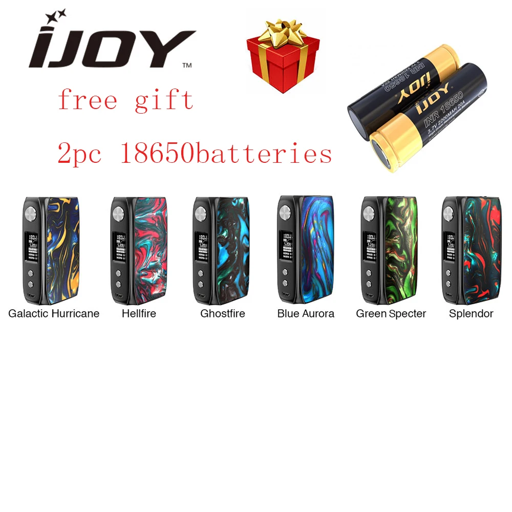 

Free 2pcs 18650 Battery Original IJOY Shogun Univ 180W TC MOD Max 180W Output & UNIV Chipset Box Mod E Cig Vape Mod VS Drag 2