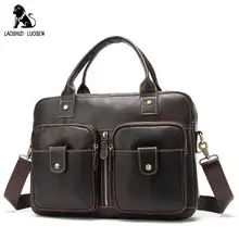 Деловой портфель мужской Crazy Horse кожаная мужская сумка известный бренд сумки через плечо сумки винтажные для 14 дюймов ноутбука