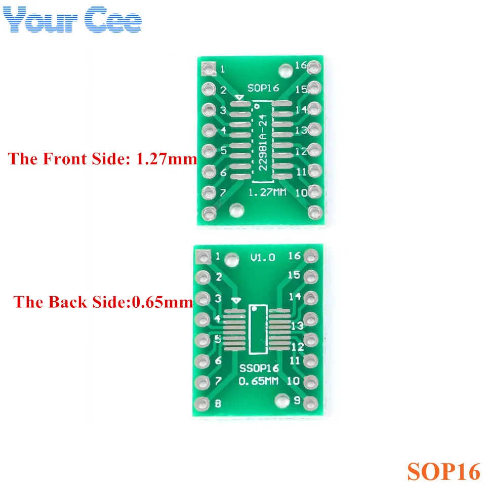 

50pcs SOP16 SSOP16 TSSOP16 Pinboard to DIP16 Adapters Plate Converter Board 0.65mm/1.27mm IC Socket PCB Integrated Circuits