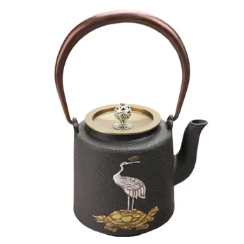 

1.4L Southern Japanese Cast Iron Tea Pot Hand-painted Crane Kettle Creative Drinkware
