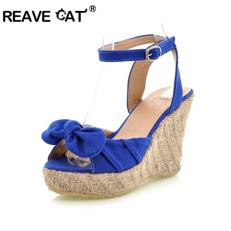 

REAVE CAT Wedges Shoes For Women Ladies Wedge Sandals Platform Sandals Shoes Woman Size 43 girl Shoes sandalia de verano mujer