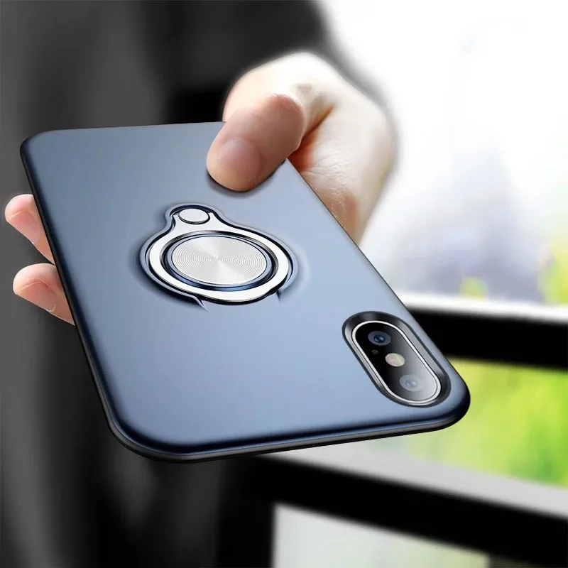 

Luxury Hidden Kickstand With Car Magnet Case For iPhone 7 8 6 6s Plus Magnetic Finger Ring Holder Cover For iPhone X XR XS MAX