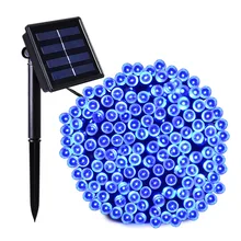Светодиодный светильник на солнечной батарее, 200 светодиодный s 8 режимов, зеленый цвет, 22 метра, садовые огни, рождественские гирлянды, вечерние, свадебные украшения