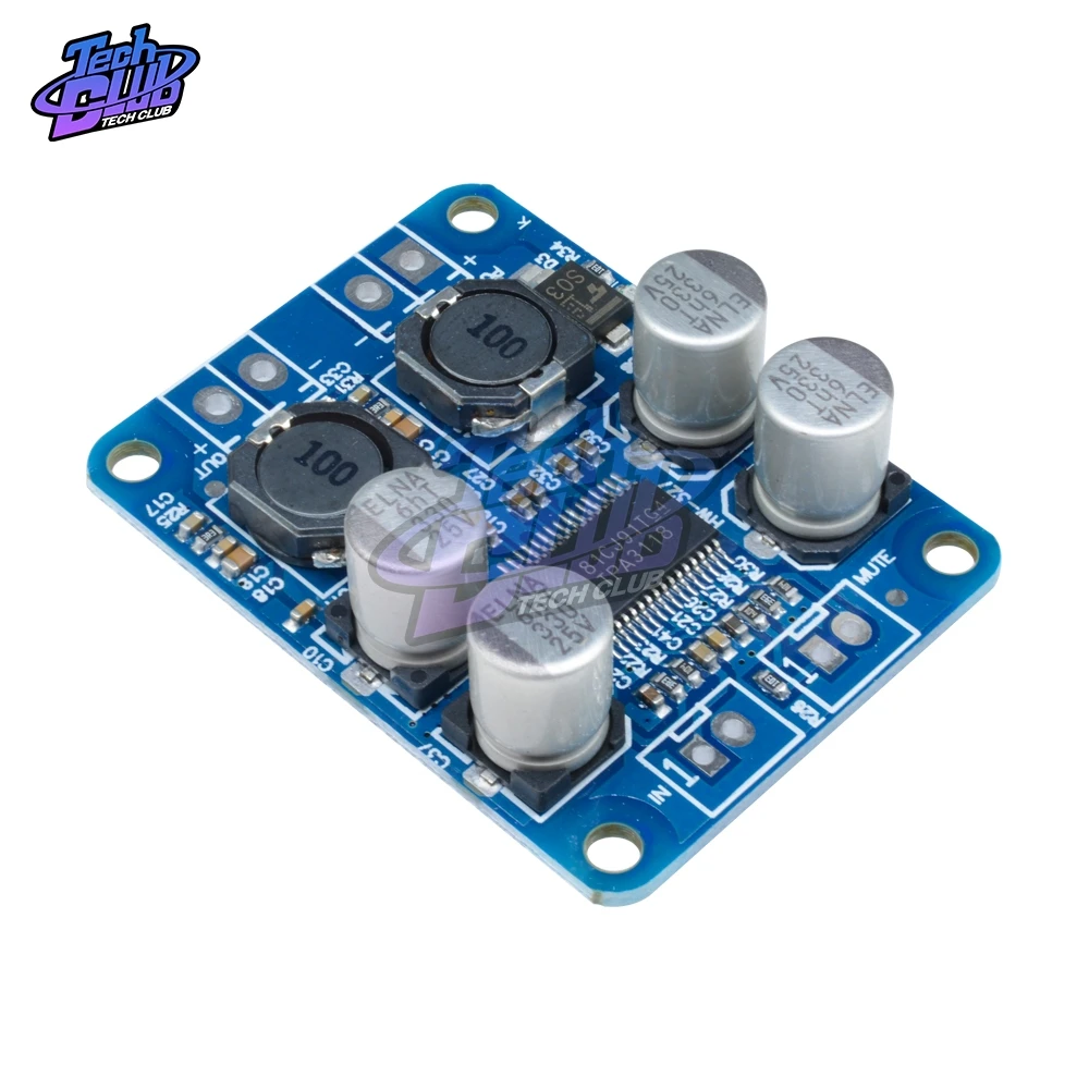 

TPA3118 DC 8-24V PBTL 60W Mono Digital Audio Amplifier Board AMP Module Chip 1X60W 4-8 Ohms Replace TPA3110 for Arduino