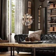 Современный wrount Железный Глобус кристалл ретро дизайнер Rh Лофт промышленный стиль торшер стоящая лампа