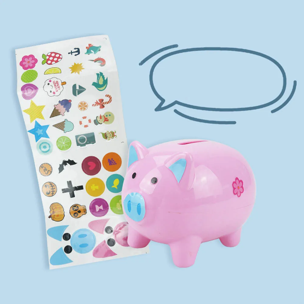 С изображением мультипликационной свинки, в форме Пластик экономия денег Box Дело монеты красочные животных Копилка-свинка для детских игрушек