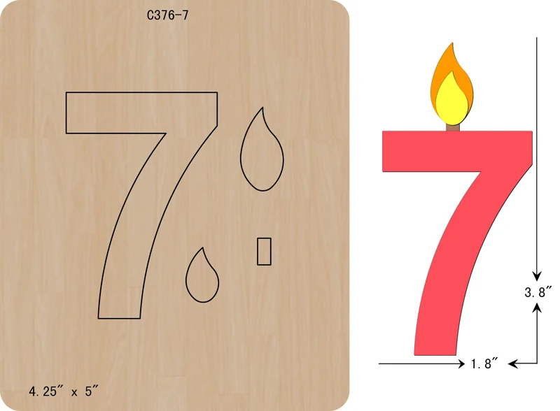 

New Birthday candle, happy birthday, card DIY Wooden die Scrapbooking C-376-7 Cutting Dies