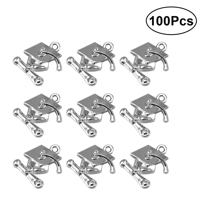 100PCS Craft Supplies Doctorial Hat Shaped Charms Pendants