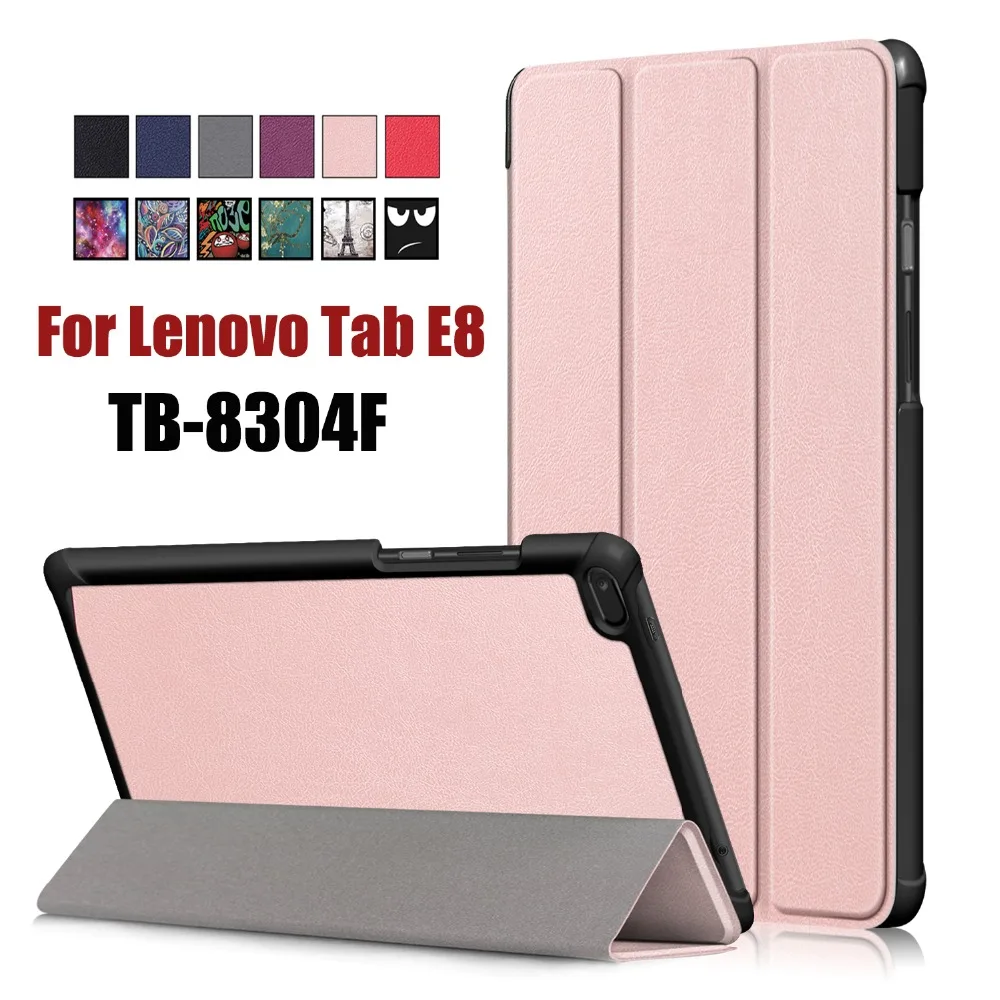 

For Lenovo Tab E8 TB-8304F Business 8.0inch Tablet Painted Print PU Slim Magnetic Folding Stand Leather Flip Cover Case