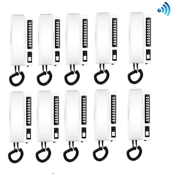 

ZHUDELE New Arrival Intercom System 2.4Ghz Wireless Intercom Audio Door Phone Kits,10-Way Interphones, Can Support Max 99-way