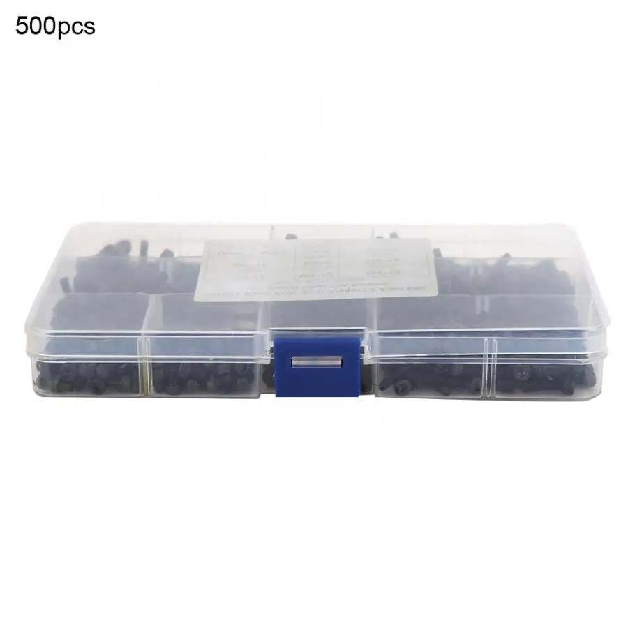 

Computer Screws 500pcs M3*4\5\6\8\10\12\14\16\18\20 Hex Socket Head Cap Screw Set