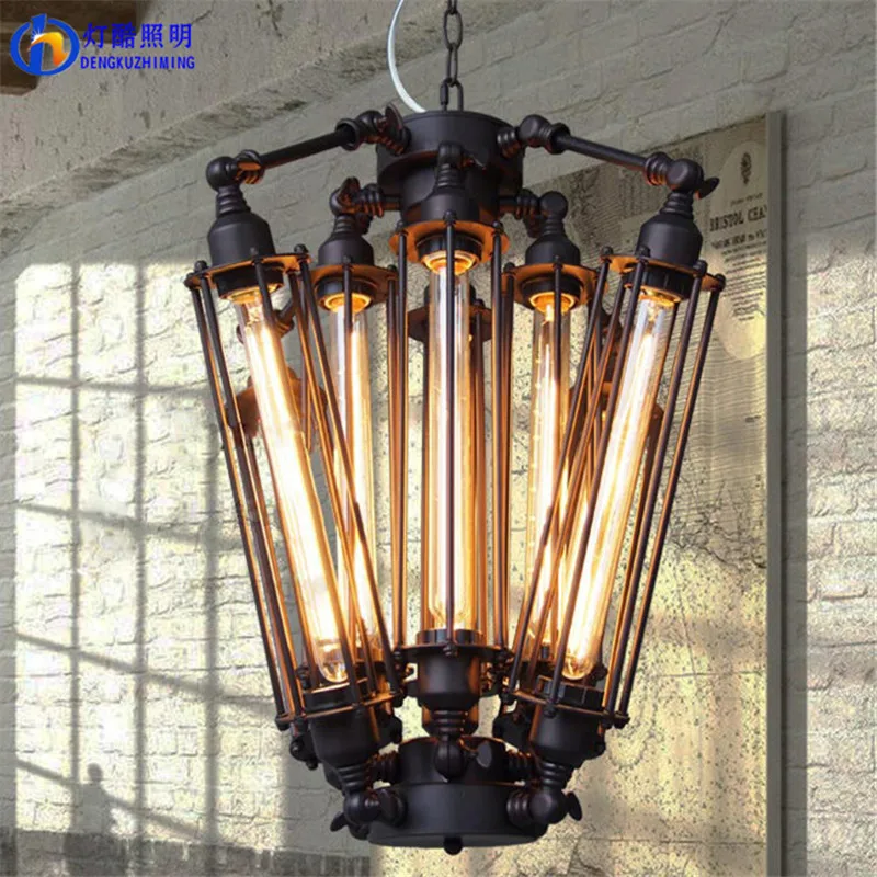 

Loft American antique industrial wind restaurant, living room bar, bedroom, balcony, metal punk, eight devil chandelier.