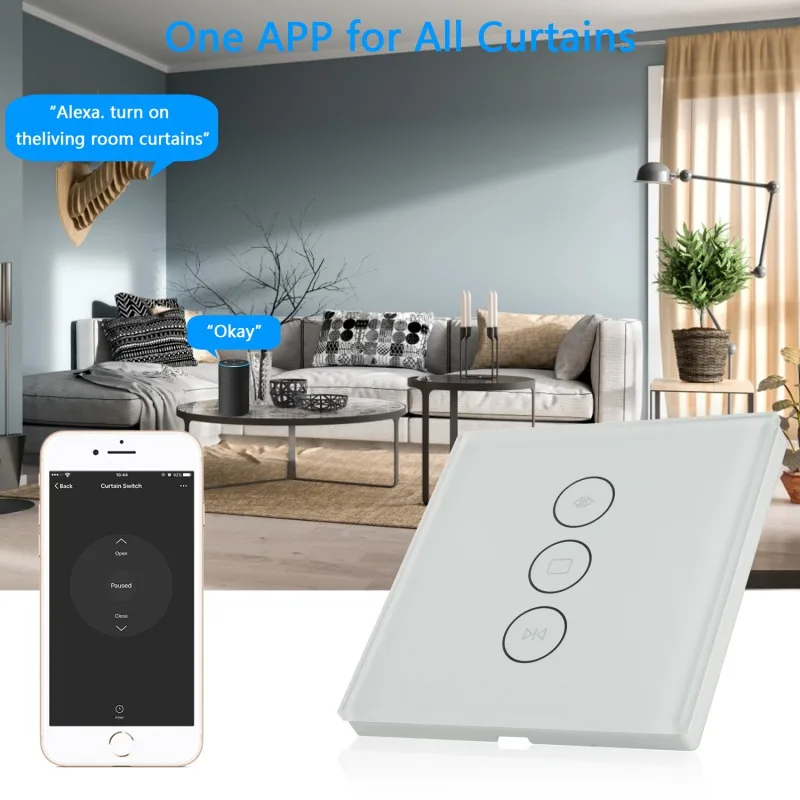 

Smart WIFI Touch Switch Wireless Remote Control Window Curtain Remote Switch APP