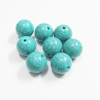 

(Choose Size/Color First) Wholesale 12mm and 20mm Chunky Acrylic Solid Cyan Crack Beads